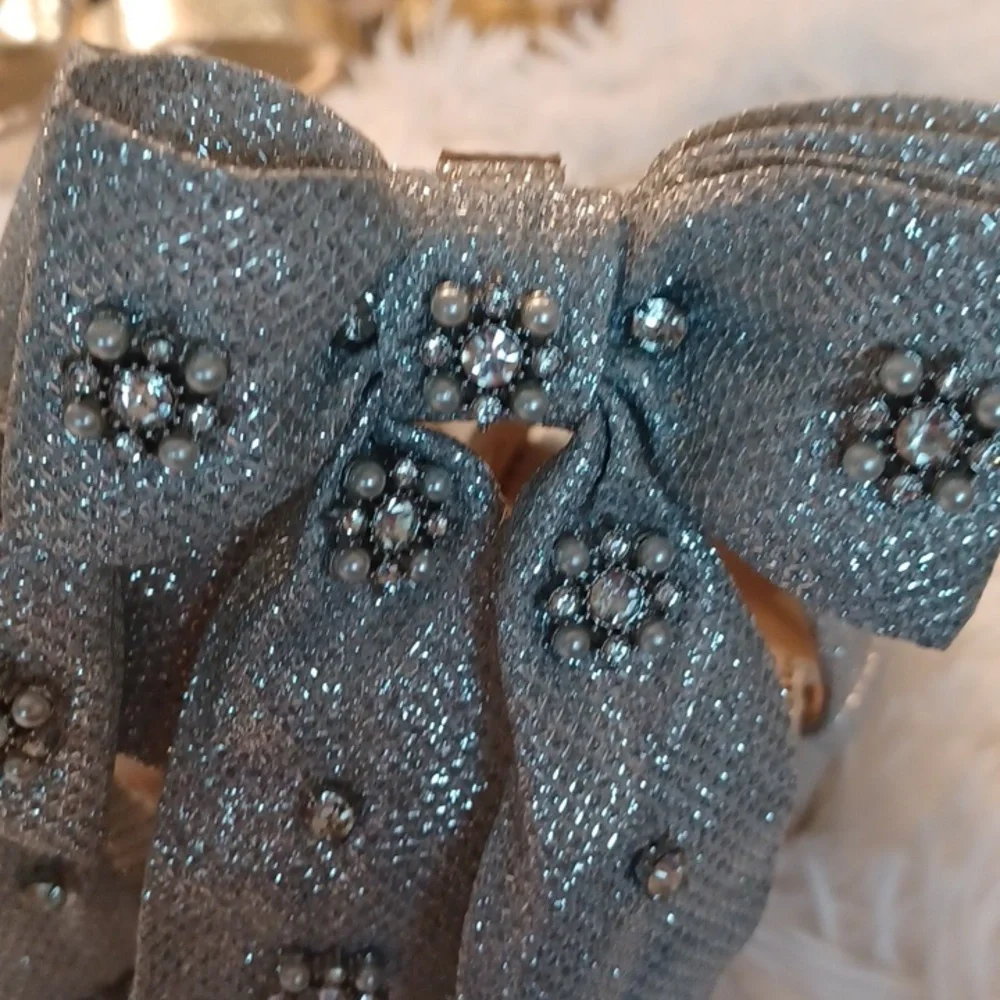 Antonio Melani Nicola bathie x Antonio Melani Lila Bow heels Silver 8M New - Picture 7 of 16